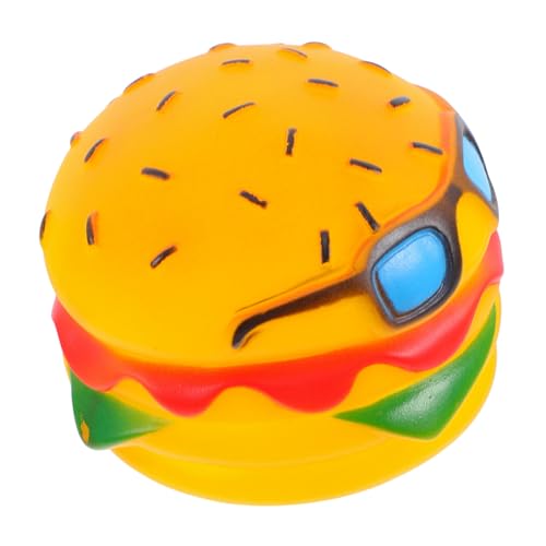 Abaodam Weiches Welpenspielzeug mit Quietscher Interaktive Spielzeuge für Haustiere Quietschendes Burger-Hundespielzeug Quietschendes Kauspielzeug für Hunde Vinyl Yellow von Abaodam