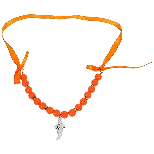 Abaodam Halloween Haustierhalsband Kürbis Anhänger Party-Katzenhalsband Katze Hund liefert Perlenkette eine Halskette Haustier-Perlen-Halskette dekoratives Katzenhalsband der Hund Zubehör von Abaodam