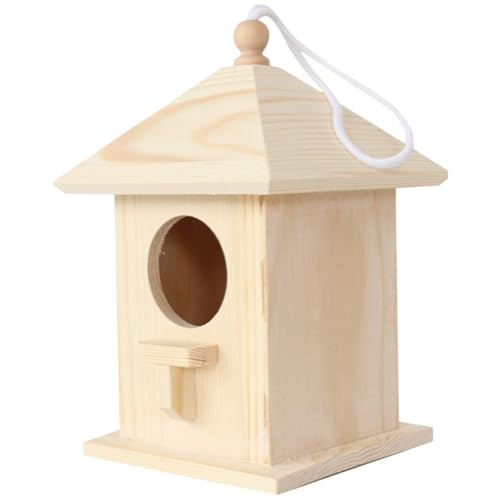Abaodam Wetterfestes Vogelhaus aus Holz zum Aufhängen und Stellen Stabiles Vogelnest mit Wetterbeständigem Design für Garten Balkon Terrasse Langlebiges Futterhäuschen für Gartenvögel von Abaodam
