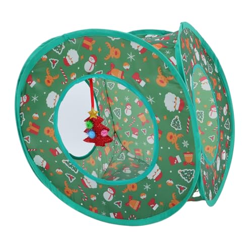 Abaodam Zusammenklappbarer Katzentunnel Kaninchentunnel Für Zimmerkaninchen Tunnel Für Katzen Tunnel Katzenrohr Katzenspielzeug Für Wohnungskatzen Katzenschläuche Polyester Green von Abaodam