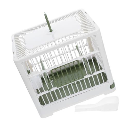 Abaodam Zusammenklappbarer Papageien-Reisekäfig Papageienträger Vogelkäfigwagen Vogelreisekäfig Reisekäfig für Sittiche Kleiner Käfig für Vögel Prevue Vogelkäfig Vogelbadkäfig Abs Weiß von Abaodam