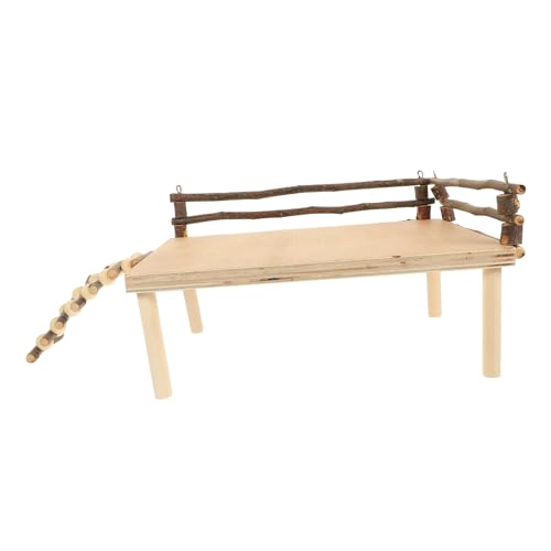 Abaodam Hamsterplattform aus Holz Kletterspielzeug für Kleintiere Beißleiter für Hamsterkäfig Spielzeug für Rennmäuse und Meerschweinchen Robust und Vielseitig von Abaodam