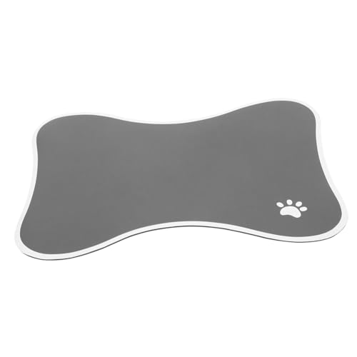 Haustier Futtermatte für Katzen und rutschfeste Wiederverwendbare Napfunterlage mit Hoher Wasseraufnahme Schutz Verschüttungen Hundeknochen Design Tiefgrau von Abaodam