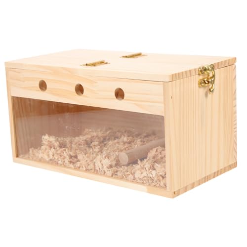 Holz Vogelhaus Nistbox für Wellensittiche Transparente Brutkiste für Papageien Stabile Nistgelegenheit mit Tischboden für Natürliche Zucht und Nistverhalten Vogelzubehör von Abaodam