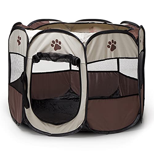 Pet Playpen, Faltbarer Pet Puppy Dog Playpen Übungsstift Zwinger, Mesh Open-Air für Hunde/Katzenhaus/Wasserdichtes Zelt für Kleintiere wie Hunde Pet Playpen, Faltbarer Pet Puppy Dog Playpen Übungsstift Zwinger, Mesh Open-Air für Hunde/Katzenhaus/Wasserdichtes Zelt für Kleintiere wie Hunde von AbarQs