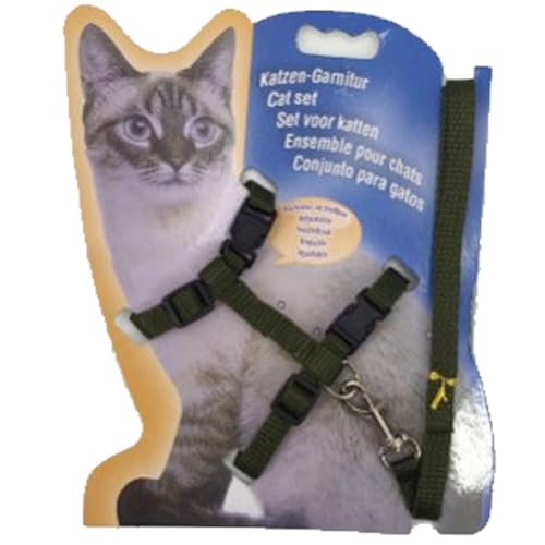 Nylon Katzengeschirr Leine Set Haustier Verstellbarer Traktionsgeschirr Gürtel Katze Brustgurt Halfter Heimtierbedarf von Abbdbd