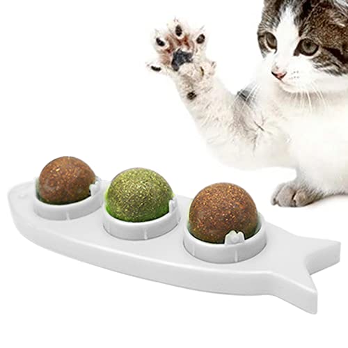Abbto 2 Stück 3-in-1 Kugelleck mit Katze | essbares Spielzeug für Kätzchen für Katzen – Fischform Katze NIP Kätzchen Essbares Spielzeug Leckkugeln Katze Wand Leckereien Spielzeug Abbto 2 Stück 3-in-1 Kugelleck mit Katze | essbares Spielzeug für Kätzchen für Katzen – Fischform Katze NIP Kätzchen Essbares Spielzeug Leckkugeln Katze Wand Leckereien Spielzeug von Abbto