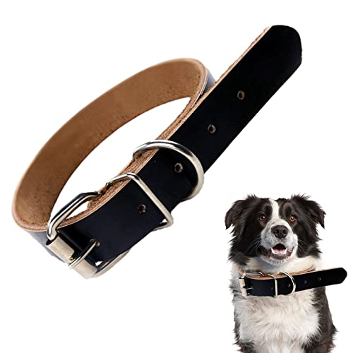 Abbto Gerolltes Hundehalsband Leder - Verstellbare Metallschnallenhalsbänder für Hunde - Handgefertigte Hundehalsbänder für kleine und große Katzen für den täglichen Spaziergang, eine Gute Dekoration von Abbto