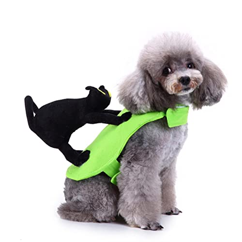 Abbto Halloween-Kostüme für Hunde | Halloween-Hundekostüme mit Katze auf dem Rücken Partydekorationen | Lustiges Haustier-Outfit für Welpen, kleine und mittelgroße Hunde von Abbto