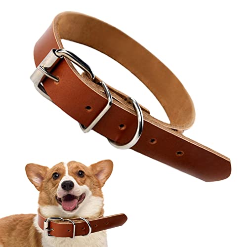 Abbto Lederhalsband für Hunde, Bequeme Hundehalsbänder für mittelgroße Hunde, Handgefertigte Hundehalsbänder für kleine und große Katzen für den täglichen Spaziergang, eine Gute Dekoration von Abbto