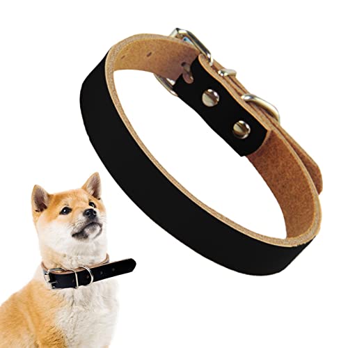 Abbto Lederhalsband für Hunde - Verstellbare Metallschnallenhalsbänder für Hunde,Handgefertigte Hundehalsbänder für kleine, mittlere und große Hunde von Abbto