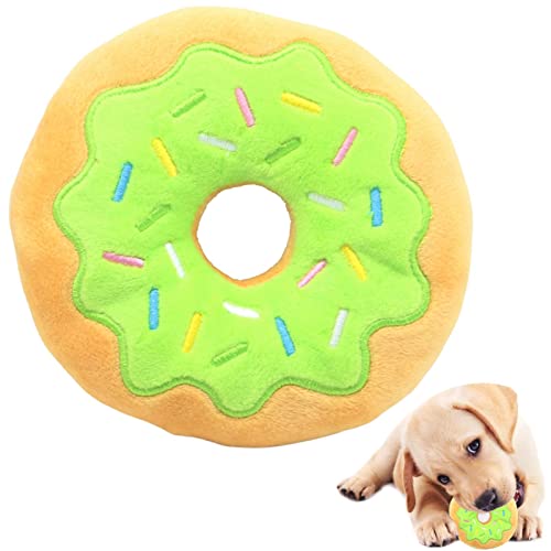 Abbto Quietschender Plüsch Donut für Hunde - Quietschendes Hundespielzeug aus Plüsch für Haustiere | Plüsch-Baumwoll-Donut-Sound-Spielzeug, Welpen-Kauspielzeug-Haustierbedarf von Abbto