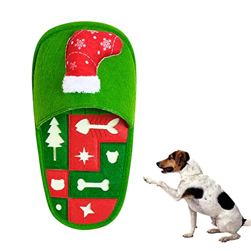 Abbto Schnüffelspielzeug für Hunde | Snuffle Interaktives Hundespielzeug - Weihnachtsmuster Fun Crinkly Plüsch-Hundebereicherungsspielzeug, mentale Stimulation, interaktive Hundefuttermatte von Abbto