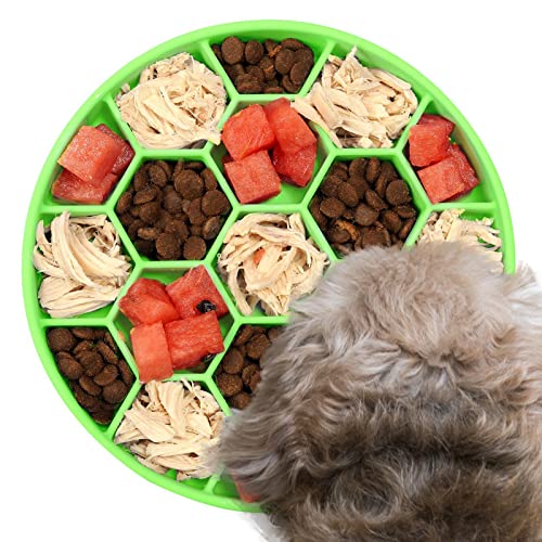 Abbto Slow Feeding Hundenapf,Verhindert Schlucken und Erbrechen mit sechseckiger Wabe - Hundefutternäpfe Hundeteller für Welpen/große/mittelgroße/kleine Hunde/kleine Rassen Slow Feeder von Abbto