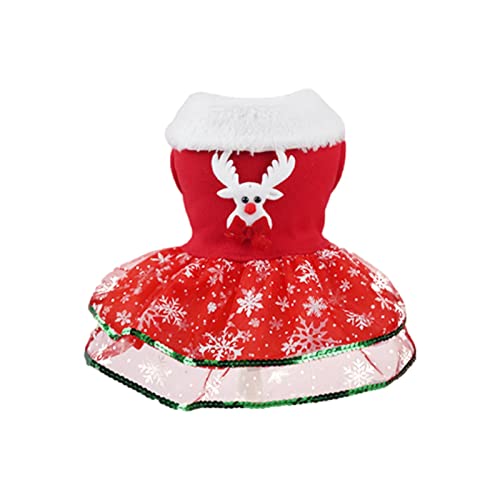 Abbto Weihnachtskleid Hunde - Bling Bling Weihnachten Hundekleid Feiertagsthema Weihnachtsmann | Winterkleidung Thermische Weihnachtshaustierkleidung Weihnachtsoutfits für Katzen und Hunde von Abbto