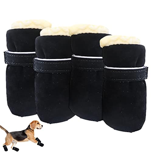Abbto Winter-Hundeschuhe,Verschleißfeste Hundestiefel Pfotenschutzschuhe - Sicherer Pfotenschutz Winter-Hundestiefel für kleine Hunde von Abbto