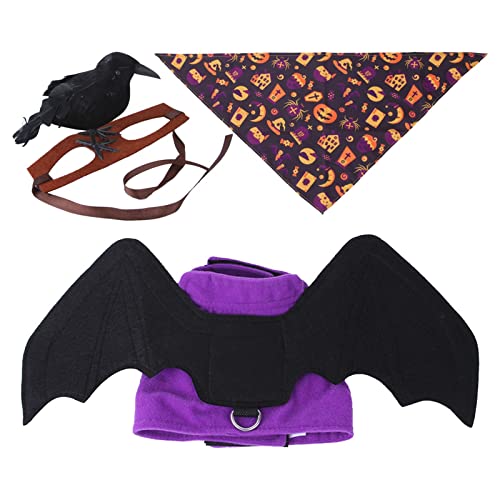Halloween-Kostüme mit Fledermausflügeln für Hunde, Halloween-Kostüm für Hunde | Inklusive Fledermausflügel, Haustierschal, Kopfbedeckung, für Weihnachtsfeier Abbto Halloween-Kostüme mit Fledermausflügeln für Hunde, Halloween-Kostüm für Hunde | Inklusive Fledermausflügel, Haustierschal, Kopfbedeckung, für Weihnachtsfeier Abbto von Abbto