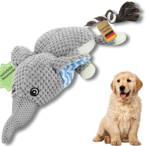 Abby&Ivy Welpenspielzeug – Quietschendes Spielzeug für Hunde aus natürlicher Baumwolle (39cm) – Hundespielzeug plüschtier für kleine Hunde - Maschinenwaschbares Hunde Spielzeug von Abby&Ivy