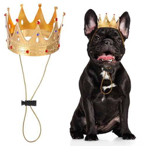 Abbylike Haustierkönigskrone für Halloween-Kostüm, Strass-Prinzessinnenkrone für Hund und Katze, Cosplay, Party, Haarschmuck, Foto-Requisite (mittelgroß, Strass) von Abbylike