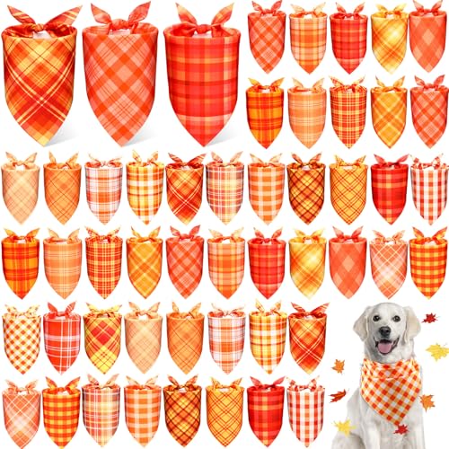 Abbylike Hundehalstücher für Hunde, Herbsthalstuch, Dreieckstuch, Halstuch, Lätzchen-Set für Herbst, kleine, mittelgroße und große Haustiere, Kostüm-Zubehör (25,6 x 17,7 x 17,7 cm), 50 Stück von Abbylike