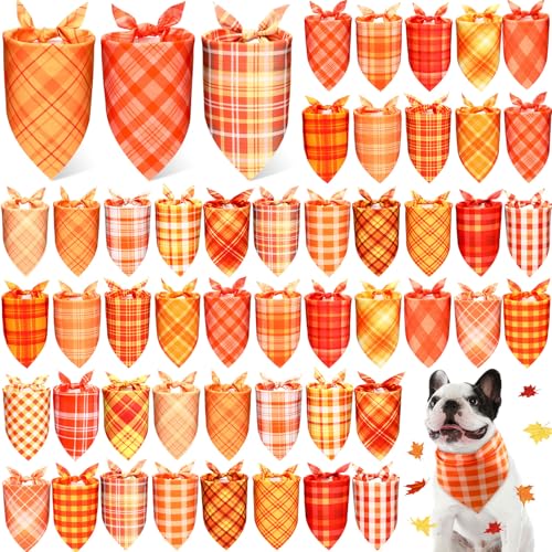 Abbylike Hundehalstücher für Hunde, Herbsthalstuch, Dreieckstuch, Halstuch, Lätzchen-Set für Herbst, kleine, mittelgroße und große Haustiere, Kostümzubehör (80 x 55 x 55 cm), 50 Stück von Abbylike