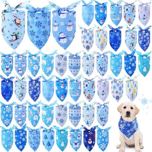 Abbylike Hundehalstücher für den Winter, Schneeflocke, Dreieckstuch, Halstuch, Lätzchen für Winter, Haustiere, Katzen, Party, Kostüm, Zubehör (25,6 x 17,7 x 17,7 cm), 50 Stück von Abbylike