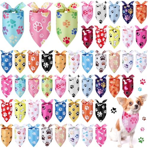 Abbylike Hundehalstücher mit Pfotenabdruck, weich, Dreiecksschals für Haustiere, Party, Kostüm, Hundespaziergänge, Foto-Requisiten, Lätzchen für Haustiere, Geschäfte, Adoption, Events, Halloween von Abbylike