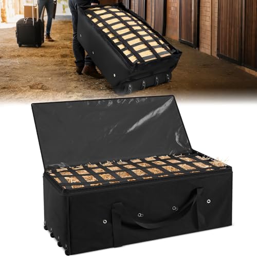 Abbylike Oxford Wasserdichte Heuballen-Tasche mit 4 robusten Rollen, 117,8 x 58,6 x 40,6 cm, extra groß, atmungsaktiv, Heu-Aufbewahrungsbehälter für Pferde zur Aufbewahrung und zum Transport Abbylike Oxford Wasserdichte Heuballen-Tasche mit 4 robusten Rollen, 117,8 x 58,6 x 40,6 cm, extra groß, atmungsaktiv, Heu-Aufbewahrungsbehälter für Pferde zur Aufbewahrung und zum Transport von Abbylike