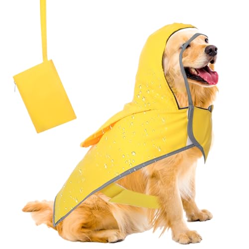 Abbylike Verstellbarer wasserdichter Hunde-Regenmantel, Zupfponcho für kleine und mittelgroße Hunde, Welpen, mit transparenter Kapuze, doppellagig, mit reflektierenden Kanten und faltbarer Abbylike Verstellbarer wasserdichter Hunde-Regenmantel, Zupfponcho für kleine und mittelgroße Hunde, Welpen, mit transparenter Kapuze, doppellagig, mit reflektierenden Kanten und faltbarer von Abbylike