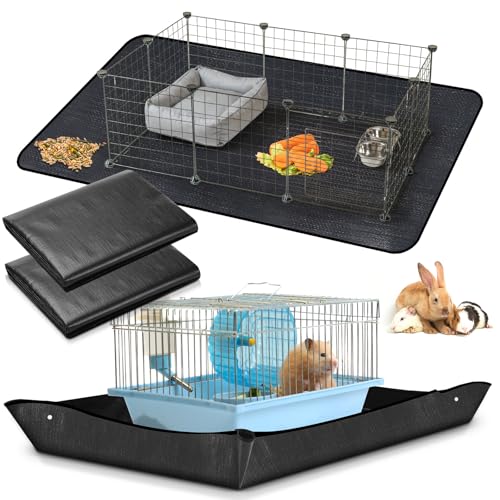 Abbylike Wasserdichte Haustier-Laufgittermatte, 150 x 99 cm, für Meerschweinchenkäfig, Plane, Boden, wiederverwendbare Basis für Kaninchen, Kaninchen, Frettchen und andere Kleintiere von Abbylike