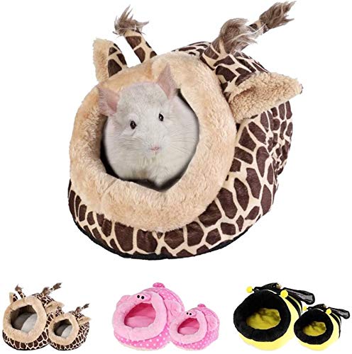 Abcoll Kleines Haustierbett Weiche Und Flauschige Höhle for Hamster Hedgehog Meerschweinchen Chinchilla Eichhörnchen Kaninchen Baby-Katze (Farbe : Giraffe, Größe : S) von Abcoll