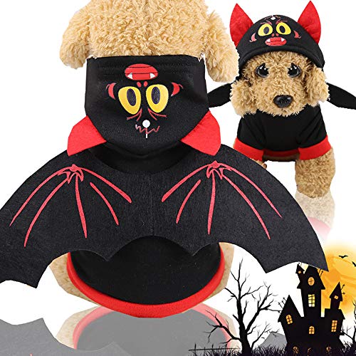 Abcsea Haustier Halloween Kostüm, Haustier Kleidung, Halloween Katze Kleidung, Hunde Kostüm, Haustier Fledermaus Kostüm, Katze Fledermaus Kostüm, Fledermaus-Stil - L von Abcsea