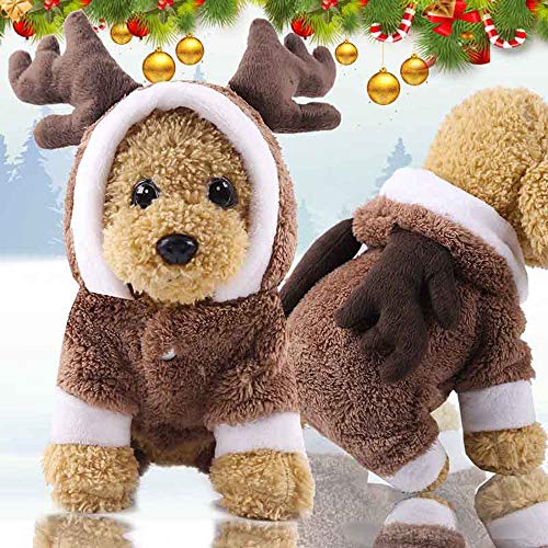 Abcsea Weihnachten Haustier Kostüm, Haustier Weihnachtskleidung, Weihnachten Haustier Kostüm, Haustier Weihnachtskostüm, weihnachtsmann Hunde Kostüm, Hunde Kleidung, Elch - M von Abcsea
