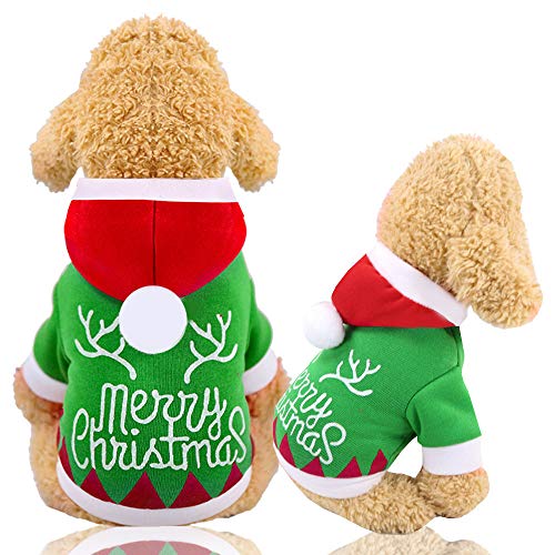 Abcsea Weihnachten Haustier Kostüm, Haustier Weihnachtskleidung, Weihnachten Haustier Kostüm, Haustier Weihnachtskostüm, weihnachtsmann Hunde Kostüm, Hunde Kleidung, Grün - XL von Abcsea