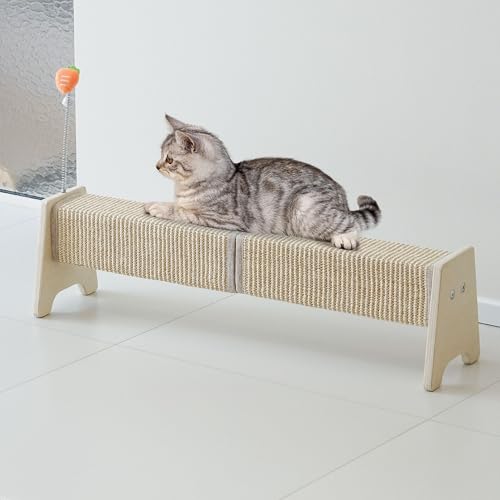 Aberatail Kratzbaum für Katzen, 76,2 cm, horizontaler Sisal-Kratzbaum für große Indoor-Katzen, langlebiger Katzenmöbelschutz mit Federspielzeug Aberatail Kratzbaum für Katzen, 76,2 cm, horizontaler Sisal-Kratzbaum für große Indoor-Katzen, langlebiger Katzenmöbelschutz mit Federspielzeug von Aberatail