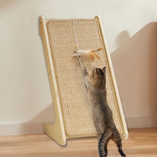 Katzenkratzer, Sisal Katzenkratzpad, L-Form Katzenkratzpad für Indoor-Katzen, 68.6 cm Möbelschutz mit Mausspielzeug Katzenkratzer, Sisal Katzenkratzpad, L-Form Katzenkratzpad für Indoor-Katzen, 68.6 cm Möbelschutz mit Mausspielzeug von Aberatail