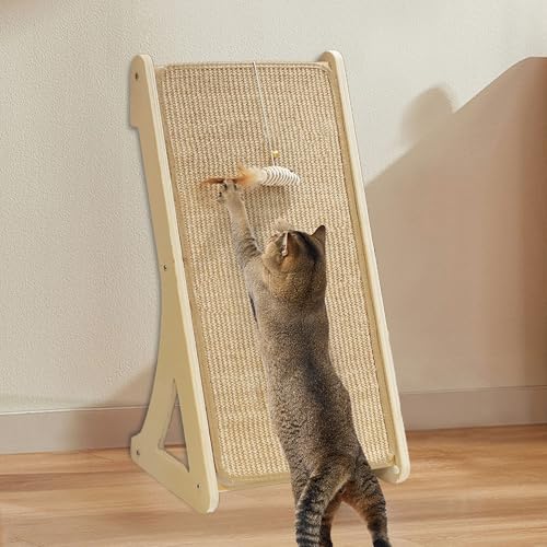Katzenkratzer, Sisal Katzenkratzpad, L-Form Katzenkratzpad für Indoor-Katzen, 68.6 cm Möbelschutz mit Mausspielzeug Katzenkratzer, Sisal Katzenkratzpad, L-Form Katzenkratzpad für Indoor-Katzen, 68.6 cm Möbelschutz mit Mausspielzeug von Aberatail