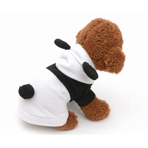 Abhpjuy Haustierkleidung Haustierbedarf Panda BabyKleid Schwarz Weiß Panda Verwandlungskleid Herbst und Winter Hundekleidung (Weiß,L) von Abhpjuy
