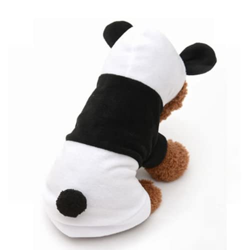 Abhpjuy Haustierkleidung Haustierbedarf Panda BabyKleid Schwarz Weiß Panda Verwandlungskleid Herbst und Winter Hundekleidung (Weiß,S) von Abhpjuy
