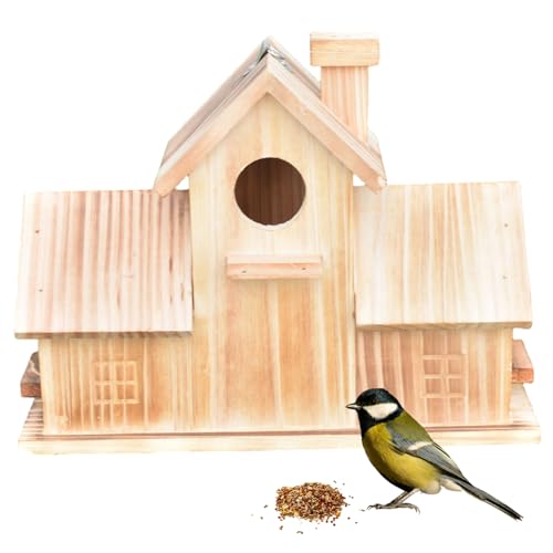 Vogelhaus, Holzvogelhäuser mit runden Löchern, hängendes Vogelhaus für Bluebird Finch Cardinal Nisting Box für Hinterhof/Hof/Patio Decor House Vogelhaus, Holzvogelhäuser mit runden Löchern, hängendes Vogelhaus für Bluebird Finch Cardinal Nisting Box für Hinterhof/Hof/Patio Decor House von Abibiocy