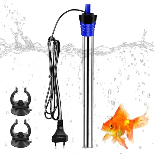 Abiemuce 300W Aquarium Heizung, 304 Edelstahl Aquarium Heizer, Temperatur Einstellbare Heizstab Aquarium, Aquarium Heizstab, Aquarium Heizung Mit Saugnäpfen, zum Fischtanks und Aquarium(18-34℃, 220V) von Abiemuce