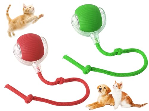 Abiyou 2 Stück Interaktives Katzenball Spielzeug, Interaktives Hundespielzeug Ball, Rolling Bäll, Smart Automatisch Rollender Bäll,Katzenspielzeug Elektrisch Ball Interaktiv,für Katzen,Hunde(Rot+Grün) Abiyou 2 Stück Interaktives Katzenball Spielzeug, Interaktives Hundespielzeug Ball, Rolling Bäll, Smart Automatisch Rollender Bäll,Katzenspielzeug Elektrisch Ball Interaktiv,für Katzen,Hunde(Rot+Grün) von Abiyou