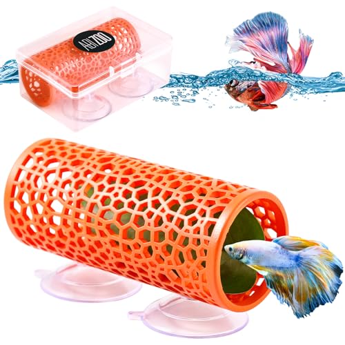 Abizoo Aquariumhöhle, Betta-Tunnel, orangefarbenes ausgehöhltes Design, Betta-Fischspielzeug, Aquarium-Ornament für kleine Fische, Garnelen, Lebensraum, glatte Betta-Hängematte, Versteck Abizoo Aquariumhöhle, Betta-Tunnel, orangefarbenes ausgehöhltes Design, Betta-Fischspielzeug, Aquarium-Ornament für kleine Fische, Garnelen, Lebensraum, glatte Betta-Hängematte, Versteck von Abizoo