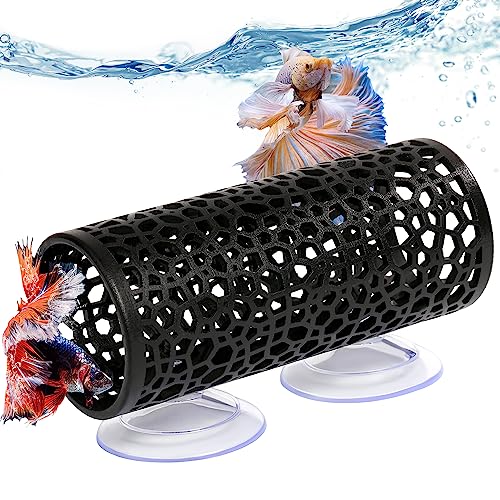 Abizoo Betta Fish Toys,Betta Tunnel Black,Small Hole Hollow Betta Fish cave,Safer for Small Fish Shrimp Betta Guppies,Aquarium Decor Fish Tank Accessories Decorations Hideout Tube Y von Abizoo