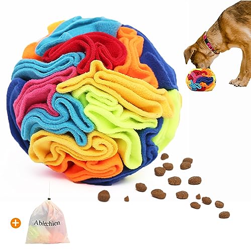 Ablechien Interaktiver Futterball für Hunde – Schnüffel-Puzzle-Spielzeug fördert natürliche Fähigkeiten für große, mittelgroße und kleine Hunde – maschinenwaschbar von Ablechien