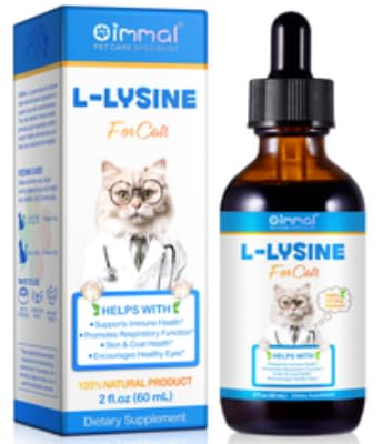 Lysin Katze - L-lysin Katze Tropfen für Immunsystem, Atemwege | L lysin Katzen Lindert Allergien und Niesen | L-lysine Katzen Vitamine und Nahrungsergänzungsmittel - Glutenfrei & Chemicalfrei 60ml von Abodiuss