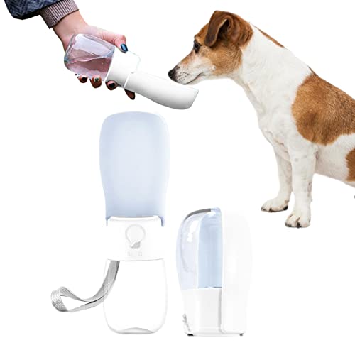 Abonda Hunde-Reise-Wasserflasche, 300 ml, faltbarer Wasserspender für Welpen, mit Trinkfutterspender, tragbares Futtermittel für Haustiere, zum Spazierengehen, Wandern, Reisen, Rucksackreisen von Abonda