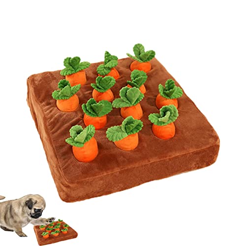 Abonda Hundespielzeug mit Karotten-Bauernhof, Kauspielzeug für aggressive Kauer, quietschende Bereicherung, Puzzlespielzeug, verstecken und suchen Karottenbauernhof-Hundespielzeug von Abonda