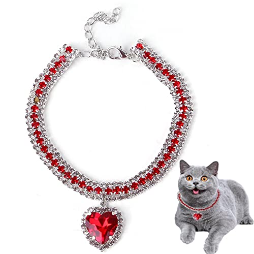 Abonda Katzenhalsband, herzförmige Hundehalskette, Katzenschmuck für kleine, mittelgroße und große Katzen, Kätzchen, für Freunde, Nachbarn, Eltern und Hundeliebhaber von Abonda