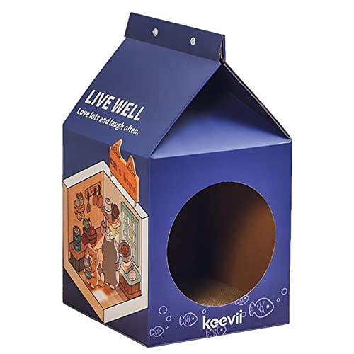Abonda Katzenhaus aus Karton, Milch Katzenhöhle mit Kratzpad und Katzenminze, Katzenbett für Indoor-Katzen, Katzenkratzspielzeug, Katzengeschenke für Katzen Abonda Katzenhaus aus Karton, Milch Katzenhöhle mit Kratzpad und Katzenminze, Katzenbett für Indoor-Katzen, Katzenkratzspielzeug, Katzengeschenke für Katzen von Abonda